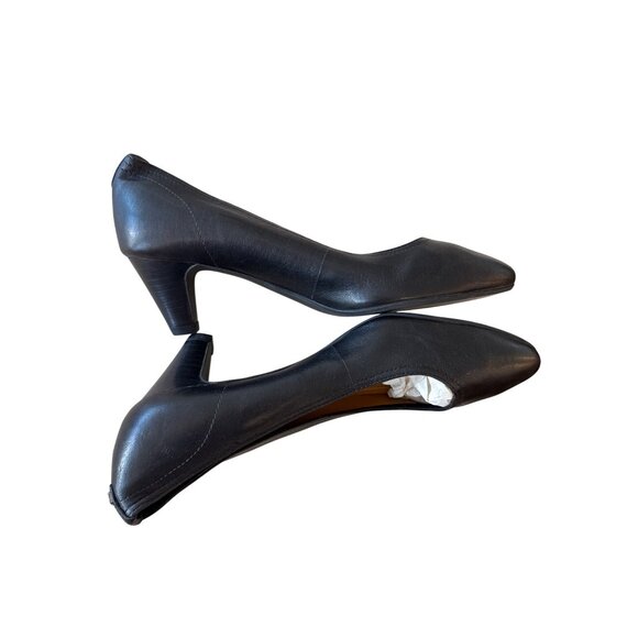 Ecco Leather Womens Low Heel Black Pumps Size 36 Elegant Dress Shoes - Picture 6 of 9